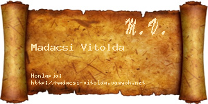 Madacsi Vitolda névjegykártya